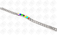 Multi Color Bohemia Stainless Steel ID Medical Bracelets Curb Chain