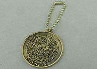 2.0 mm Promotional Keychain With Ball Chain   , Antique Gold Plating Die Casting