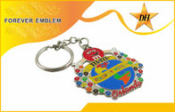Hard Enamel Metal Promotional Keychains Silver Imitation For Business Gifts
