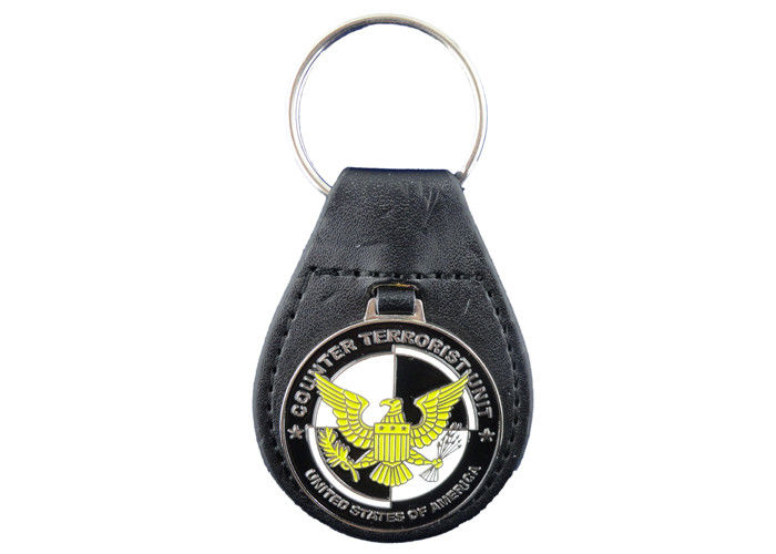 Promotional Gift Eagle Leather Keychain, Personalized Leather Keychains with Nickel Plating
