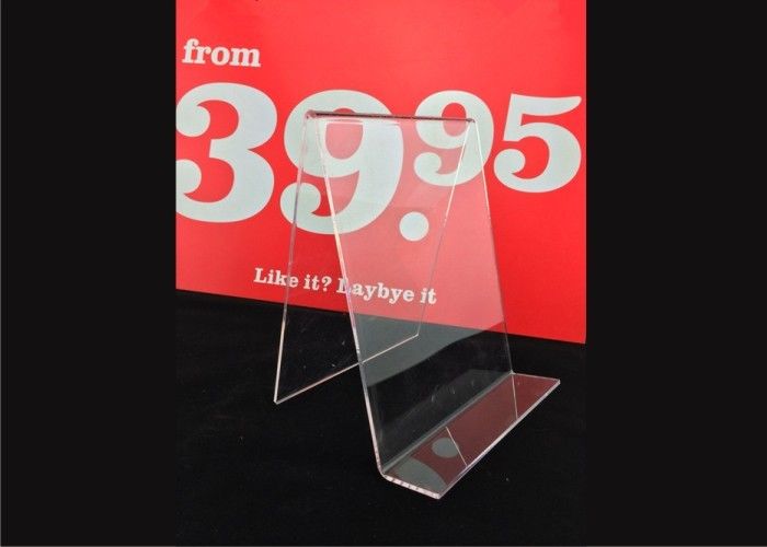 Custom Clear Acrylic Sign Holder , Acrylic Menu Poster Holders For Display