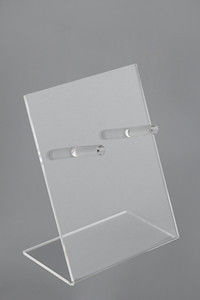 Transparent Table Top Acrylic Sign Holder , clear plastic sign holders