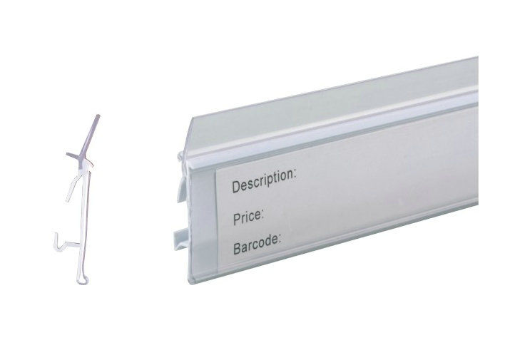 Price Displaying Two Channel PVC Clear Plastic Label Holder For Shop Products 31234