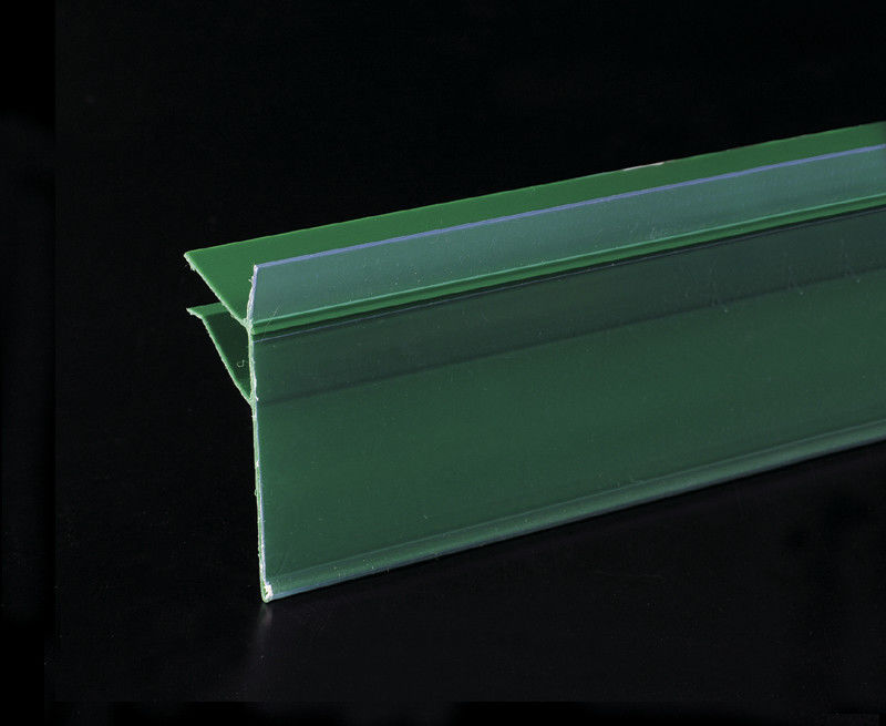 Green PVC Data Strip Sign Holder for Mall Shelves And Price Tag Inserted
