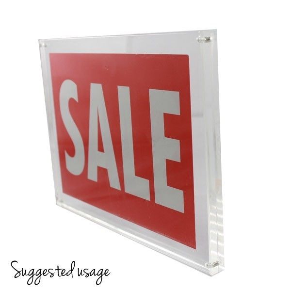 Plexiglass Clear 11 x 17 Acrylic Sign Holders Wall Mount For Advertising Display