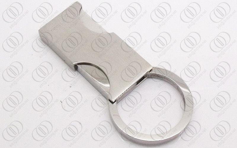 Stylish Square Silver Keychain With Mirror Spring Open and Close