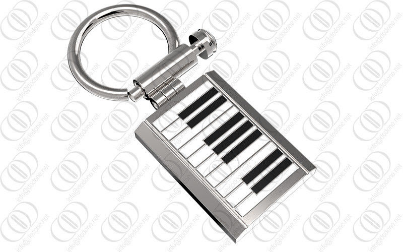 316L Stainless Steel Keychain Key Holder With Piano Keyboard Design