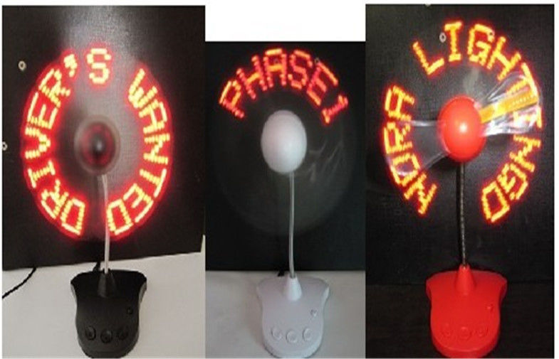 Charming 110MM LED Flashing Fan For Business Gifts / LED Light With Fan