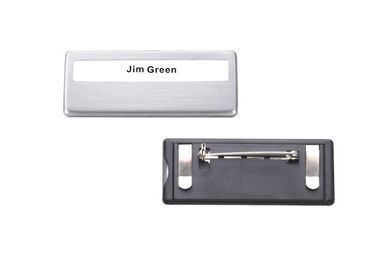Sliver / Gold Aluminum And Plastic Name Badge Conference Name Badge Holders 31011