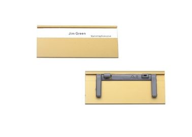 Aluminum And Plastic Name Badge Conference Name Badge Holders 31019 30X70mm
