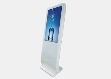 Hospital Floor Standing Lcd Advertising Player , White Freestanding Digital Signage