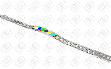 Multi Color Bohemia Stainless Steel ID Medical Bracelets Curb Chain