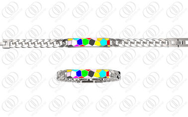 Multi Color Bohemia Stainless Steel ID Medical Bracelets Curb Chain