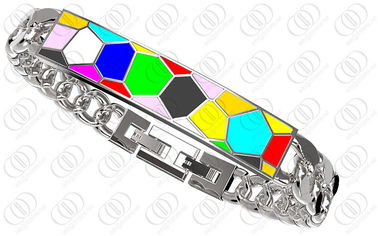 Multi Color Bohemia Stainless Steel ID Medical Bracelets Curb Chain