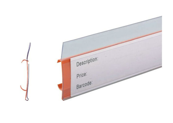 PVC orange back, Clear Plastic Label Holder for Supermarket retail product price label 31235