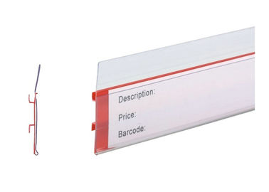 Custom Super Market, Shop Retail Price Label PVC Orange Back, Plastic Label Holder 31236