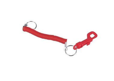 Decorative Red PP and PVC Promotional Keychains with spiral cord 30584