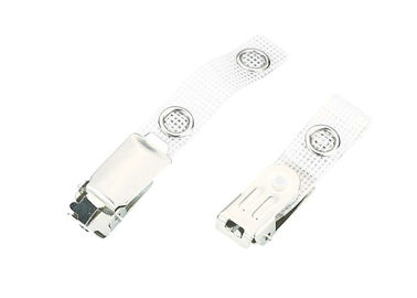 office meeting Metal PE flip top ID card, name Badge Holder Clip with reinforced PVC strap 30287