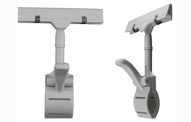 ABS Stanchion Price Tag Holder Clip , White Promotional Thumb Clips