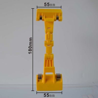 Yellow Supermarket Plastic Advertising Price Tag Holder Clip , ABS Double Sides