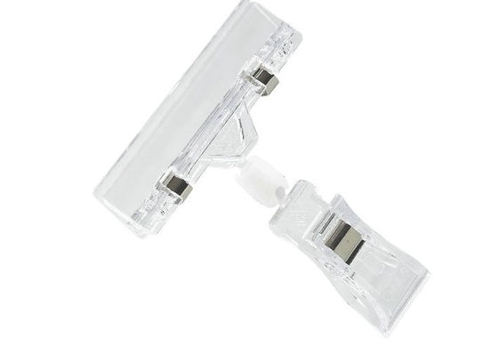 Pop Polycarbonate clip Supermarket Retail Sign Holders with swivel joint and steel spring 31277