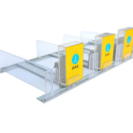 Plastic Retail Sign Holders , Snacks / Food Supermarket Shelf Pusher