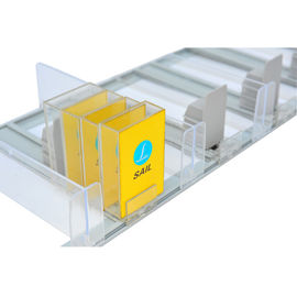 Plastic Retail Sign Holders , Snacks / Food Supermarket Shelf Pusher