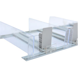 Plastic Retail Sign Holders , Snacks / Food Supermarket Shelf Pusher
