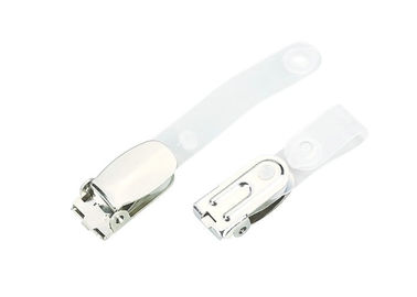 Silver Metal flip top hanging ID card, name Badge Holder Clip for school and office 30286