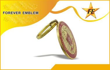 Soft Enamel / Cloisonne Metal Promotional Keychains With Split Ring And Chains