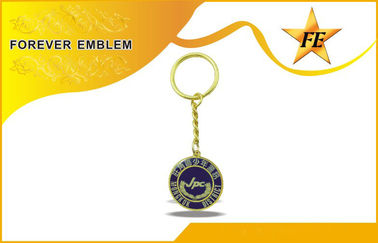 Full Color Printing Bronze/ Copper Round Promotional Keychains For Team Events