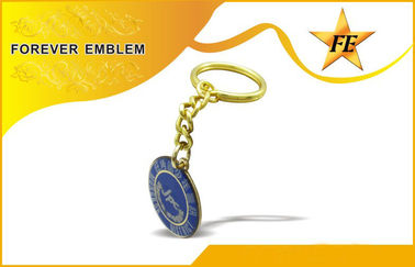 Full Color Printing Bronze/ Copper Round Promotional Keychains For Team Events