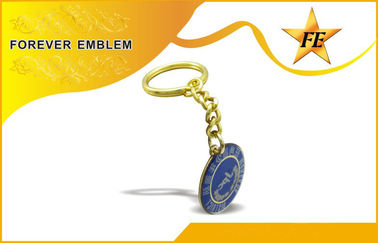 Full Color Printing Bronze/ Copper Round Promotional Keychains For Team Events
