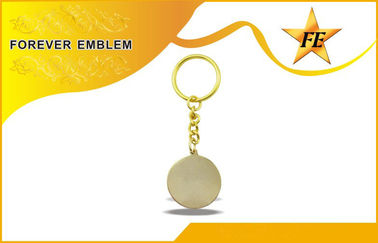 Full Color Printing Bronze/ Copper Round Promotional Keychains For Team Events