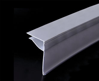 Custom Supermarket Plastic Shelf Data Strips Label Holder , White