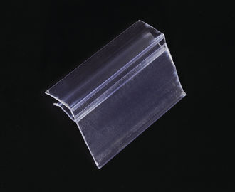 Transparent Plastic Price Data Strip Label Holder for Shelves , Customized