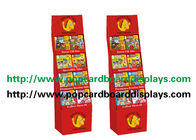Recycled Paper Display Stands With Glossy Varnish For Magazine with red color