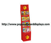 Recycled Paper Display Stands With Glossy Varnish For Magazine with red color