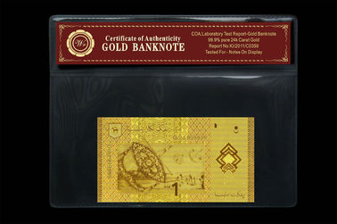 Gorgeous Note Malaysia 1 Ringgit 24k Gold Banknote With Plastic Holder