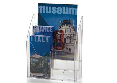 Literature Floor Acrylic Display Stands For Bookshop / Library  Clear Color
