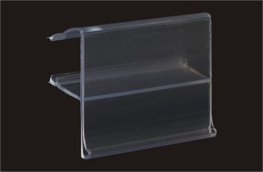 Supermarket Plastic Sign Holder / Data Strip Transparent for displaying