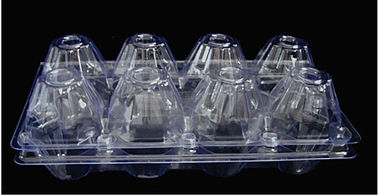 PVC Clear Plastic Egg Cartons , Transparent 8 Cavities egg holder tray