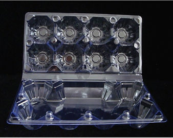 PVC Clear Plastic Egg Cartons , Transparent 8 Cavities egg holder tray