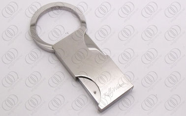 Stylish Square Silver Keychain With Mirror Spring Open and Close