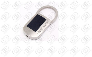 Black Carbon Fiber Stainless Steel Keychain in Brush Finish , Retractable Key Holder