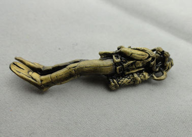 Metal Full Relief Key Chain, Pewter Promotional Keychain with Antique Gold Plating