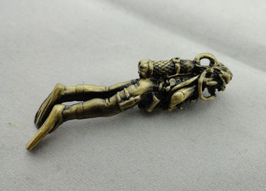 Metal Full Relief Key Chain, Pewter Promotional Keychain with Antique Gold Plating