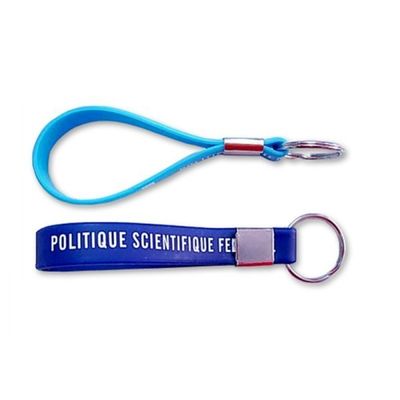 100% Silicone Pendants Promotional Keychain , Metal Accessories , Pantone Color