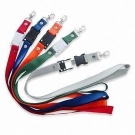 Lanyard Plastic / Polyester USB Flash   Memory with Customized Logo Printing
