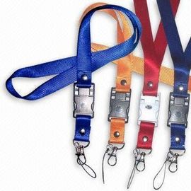 Lanyard Plastic / Polyester USB Flash   Memory with Customized Logo Printing